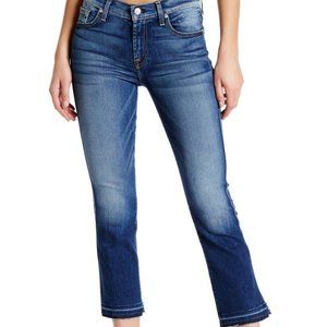 7 Mankind Cropped Boot Raw Hem Jean, Medium Wash